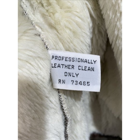 Contempo Casuals Vintage VTG 90s Brown Leather & Shearling Jacket Womens Size S - Picture 9 of 9